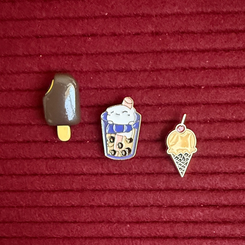 New- Ice Cream and Popsicle and boba Enamel Pins